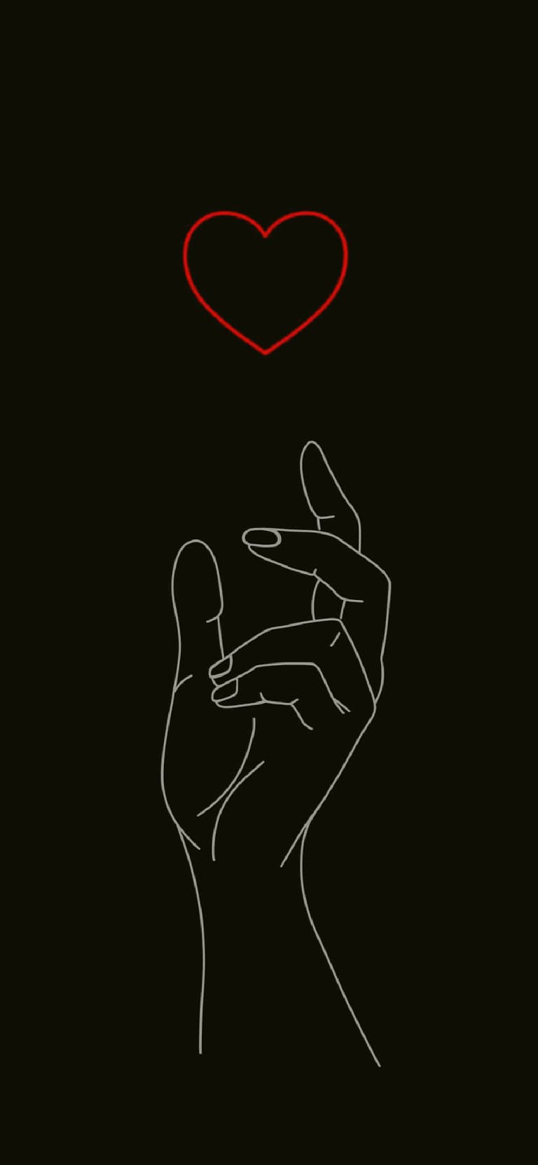 Black Aesthetic Phone Hand Reaching Heart Wallpaper