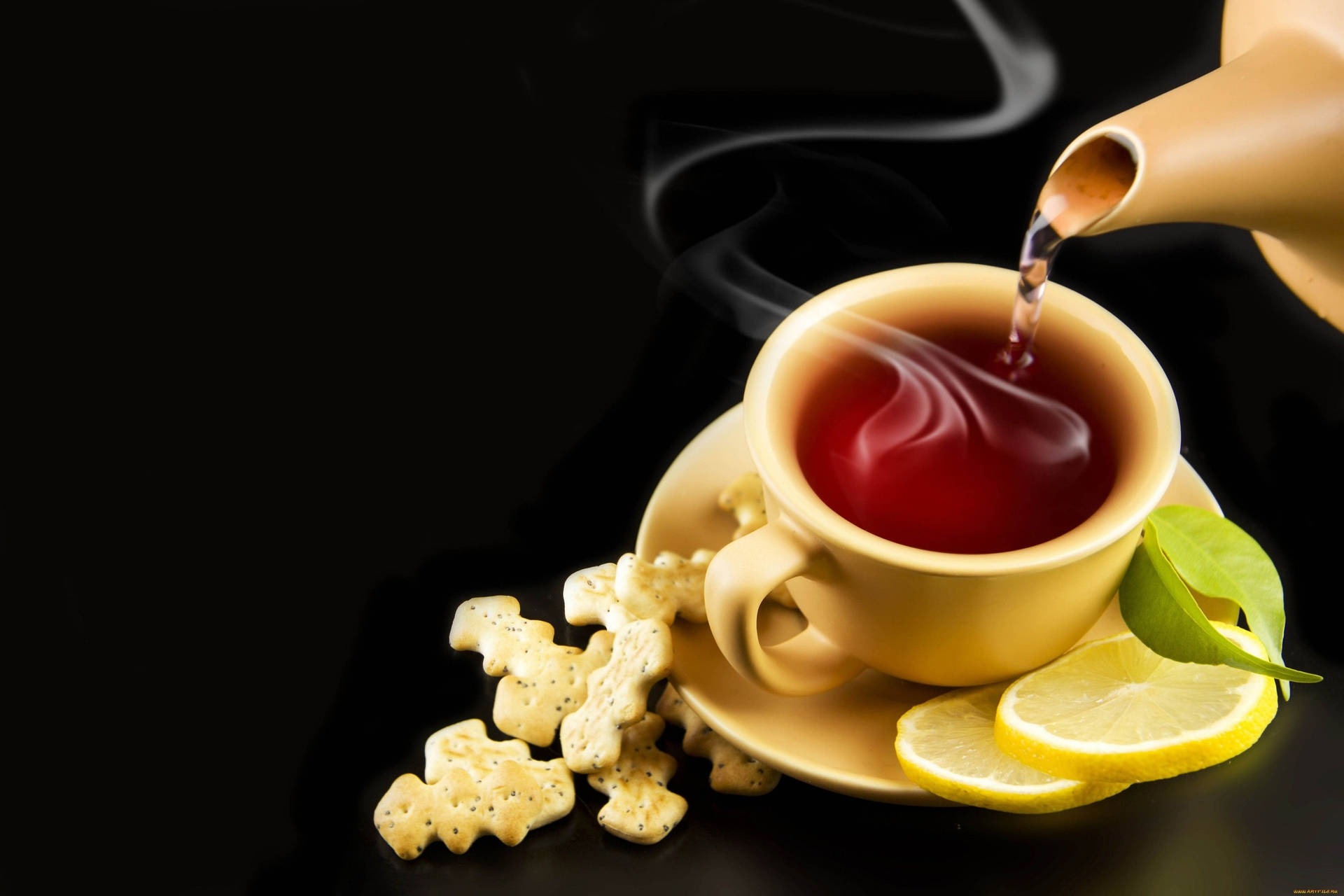 Black Aesthetic With Yellow Tea Kettle Wallpaper