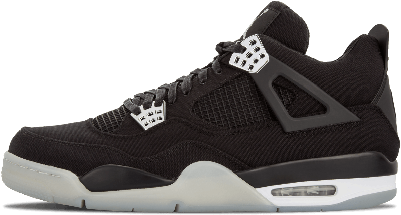 Black Air Jordan4 Sneaker PNG