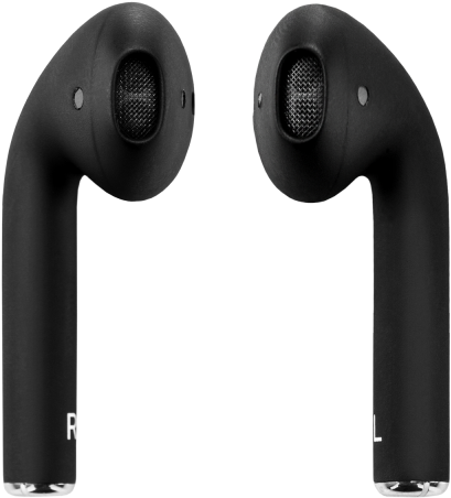 Black Air Pods Earphones Isolated PNG