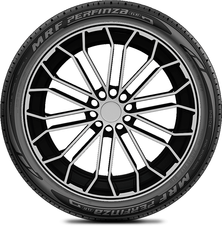 Black Alloy Wheelwith Tyre PNG