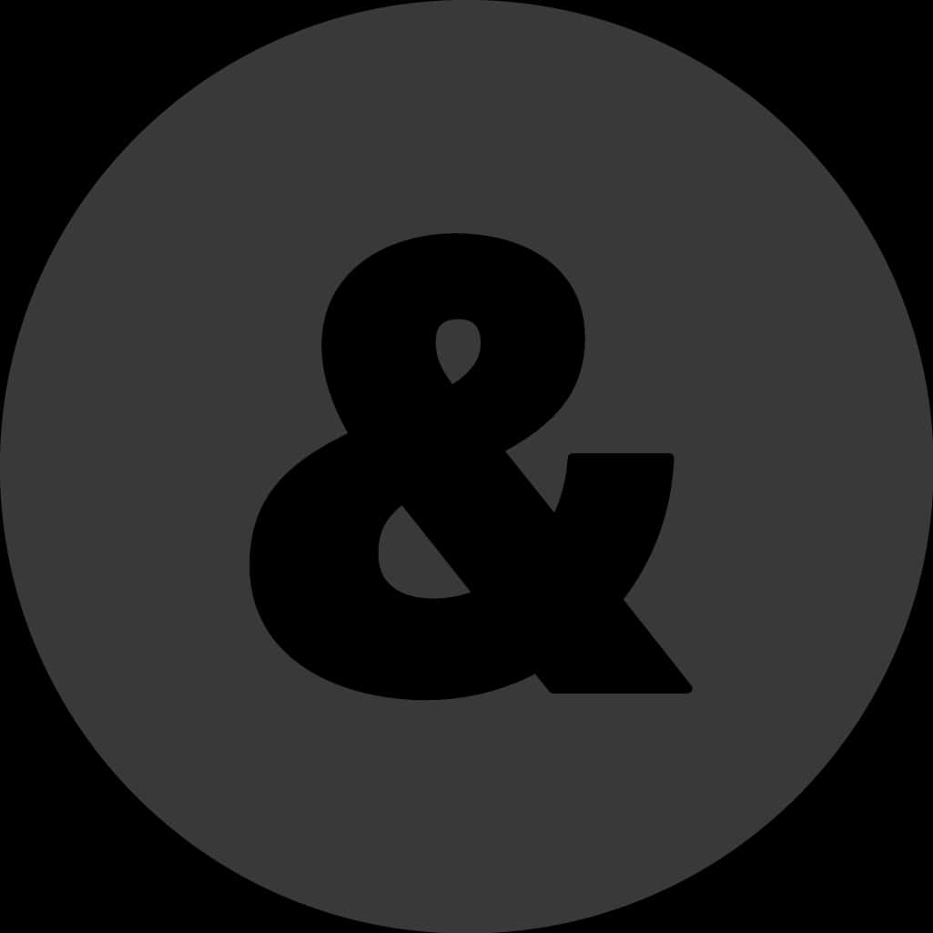 Black Ampersand Circle Icon PNG