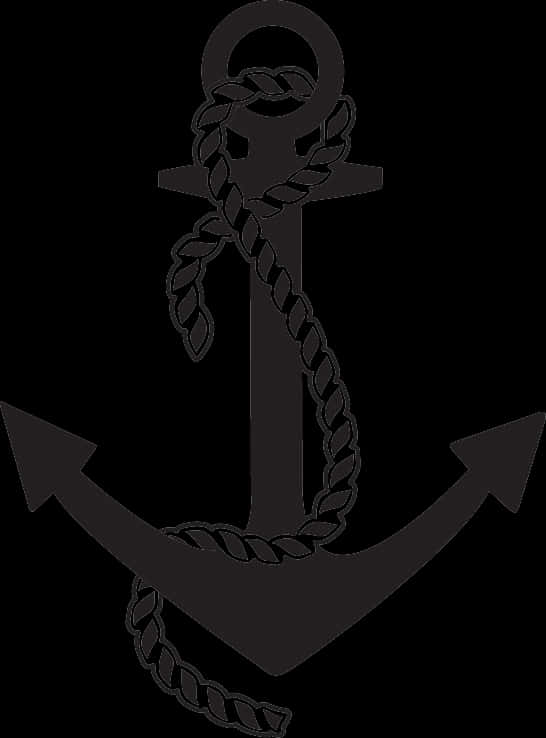 Black Anchor Graphic PNG