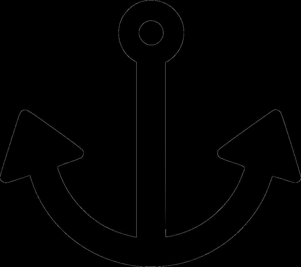 Black Anchor Outline PNG