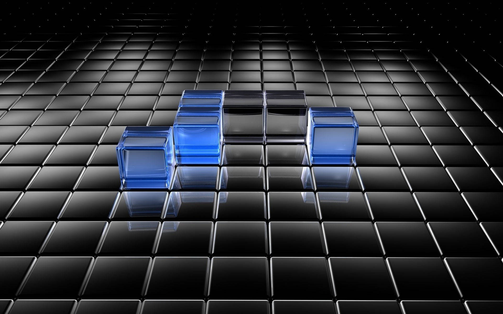 Black And Blue 3d Cubes Picture