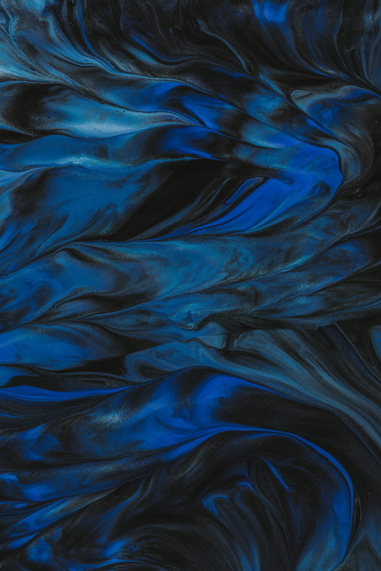 Black And Blue Abstract Fluid Painting