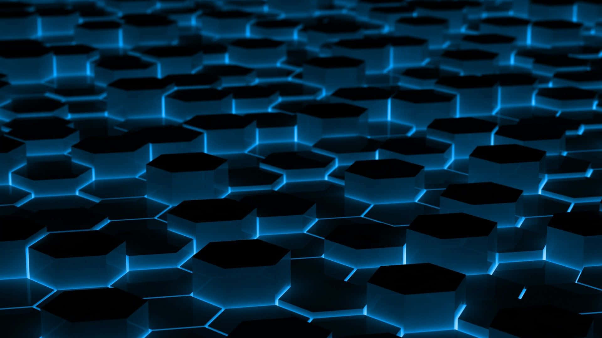 A Blue Hexagonal Background With Blue Lights