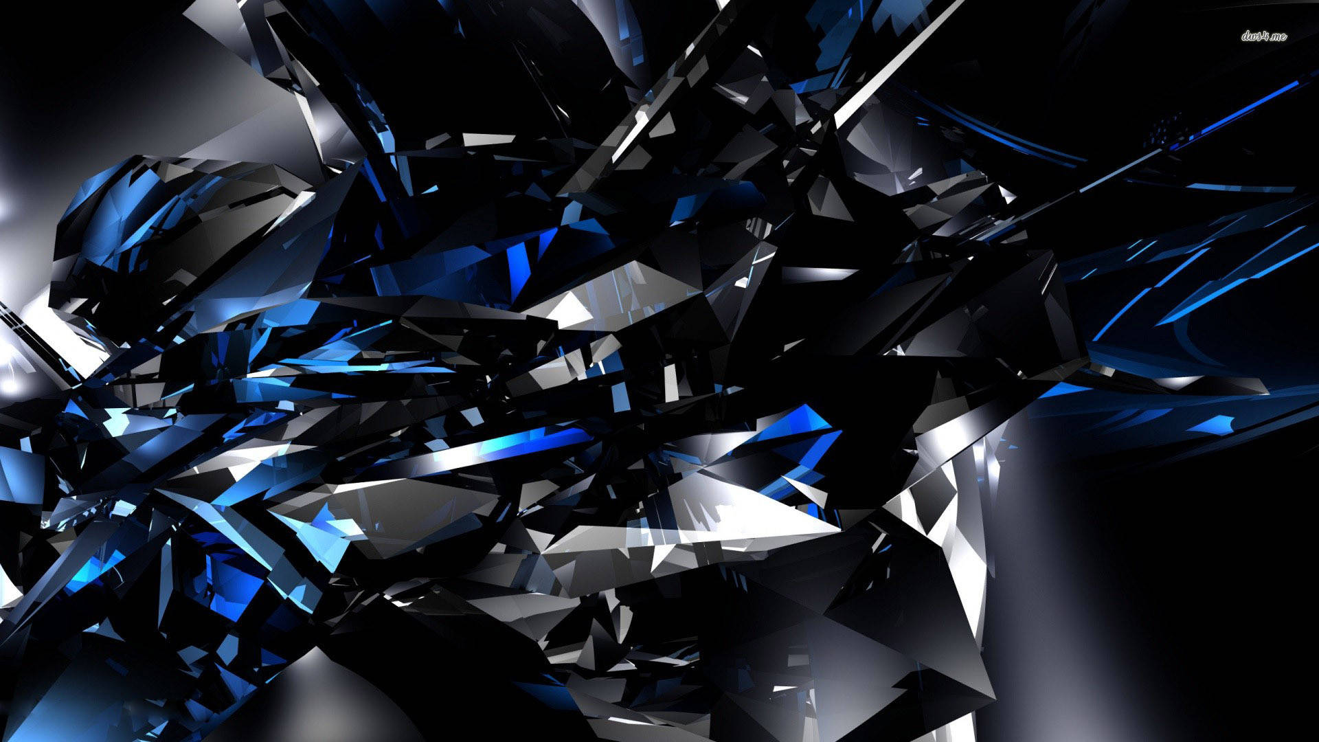 Black And Blue Glass Shards
