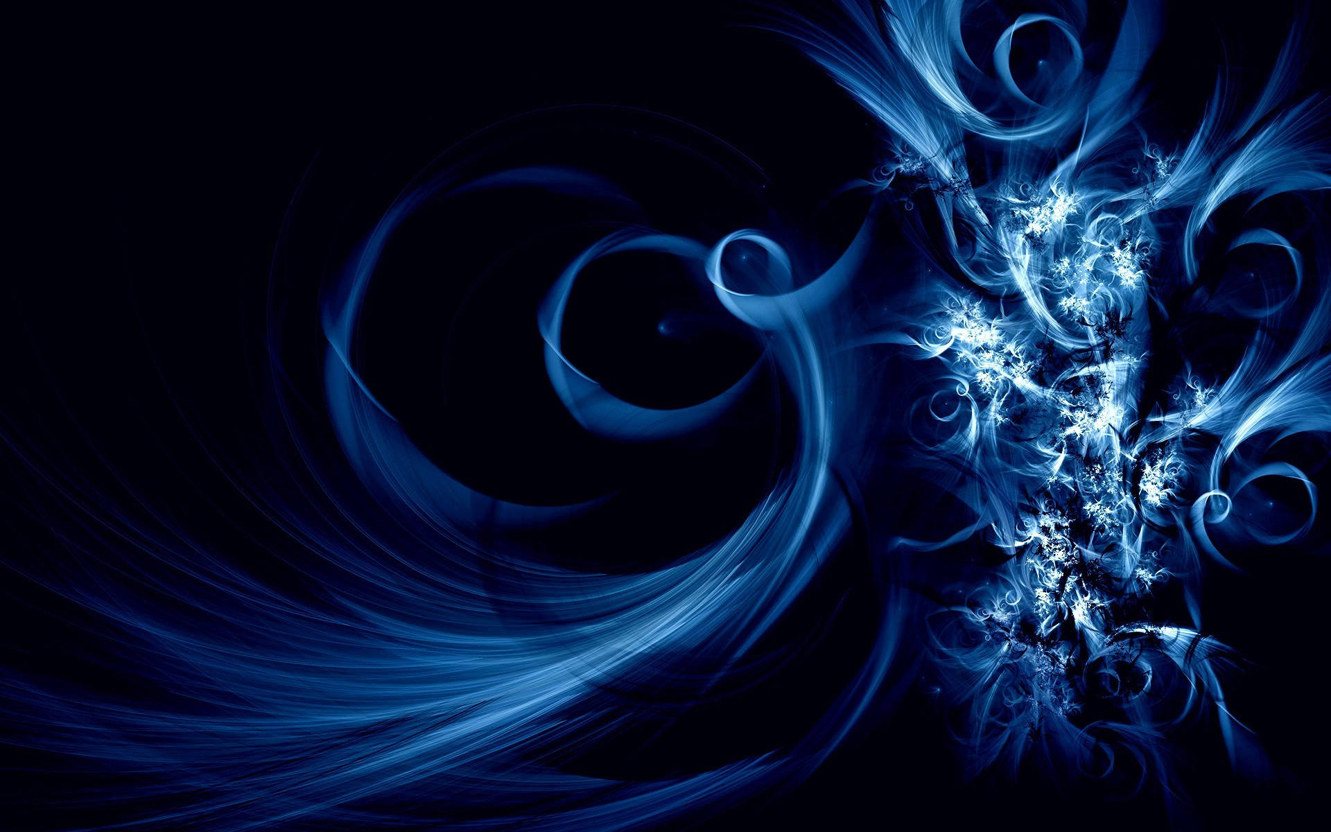 Black And Blue Smoke Abstract