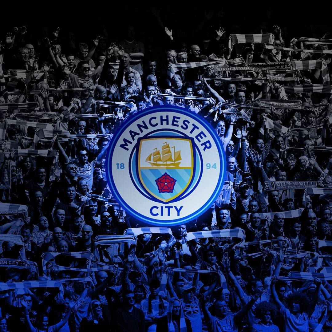 Svartoch Blått Kvadrat Manchester City Fc. Wallpaper