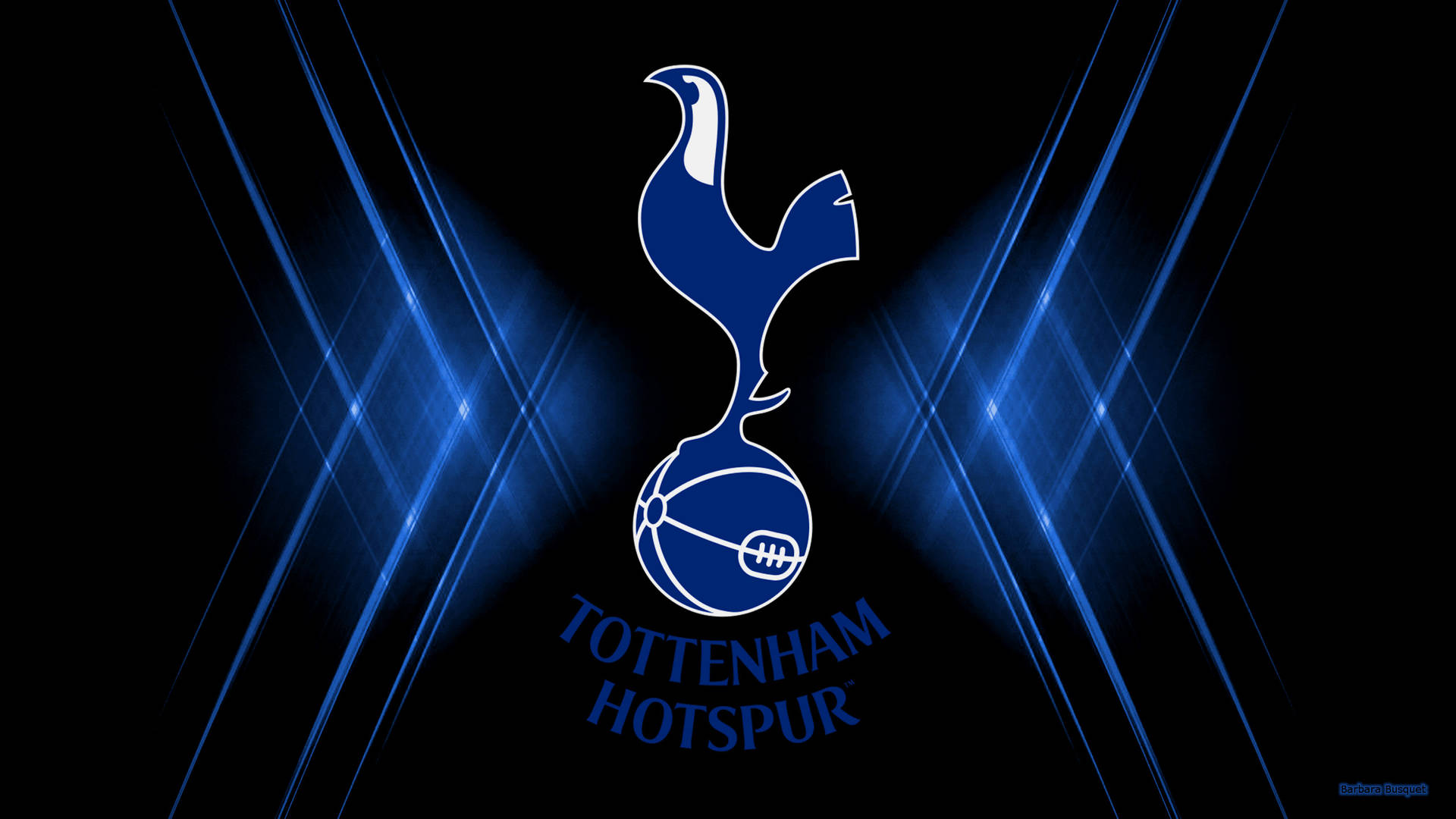 Sfondodesktop Del Tottenham Hotspur Fc In Nero E Blu. Sfondo