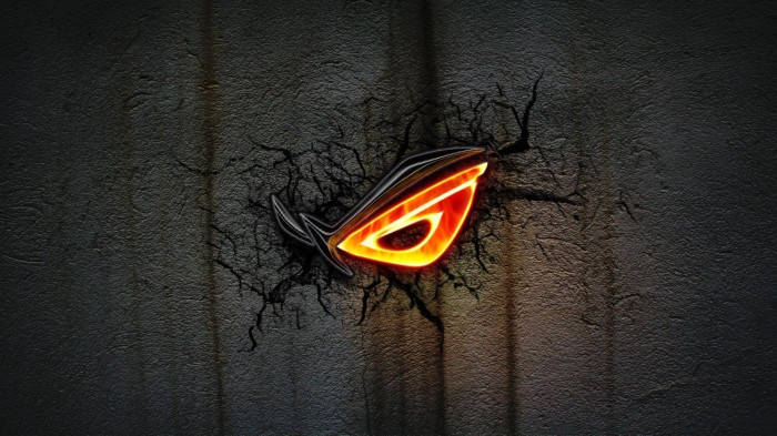 Black And Burning Asus Rog Logo Wallpaper
