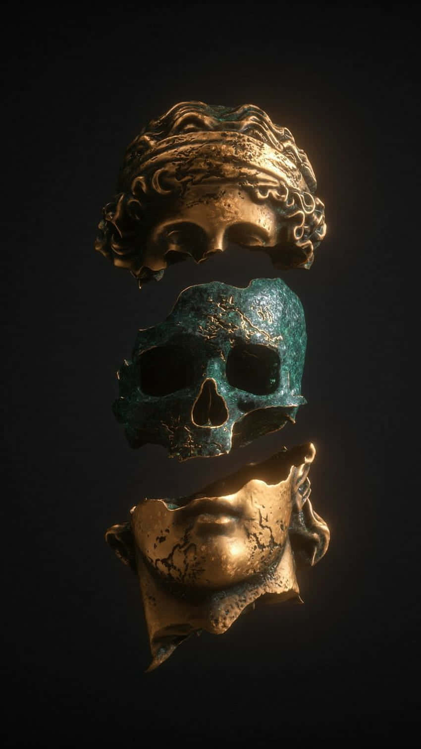 Mask Black And Gold Aesthetic Wallpaper