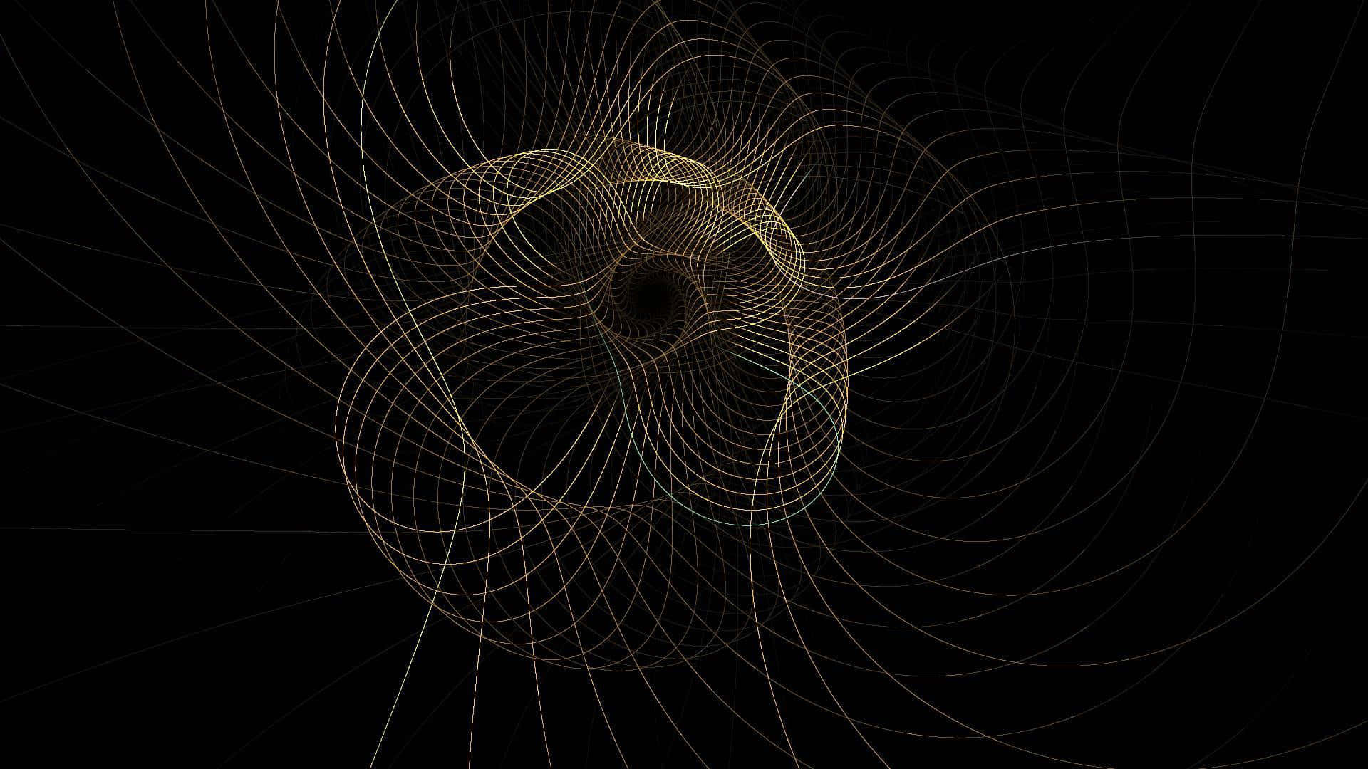 Unfondo Negro Con Un Diseño De Espiral Dorada Fondo de pantalla
