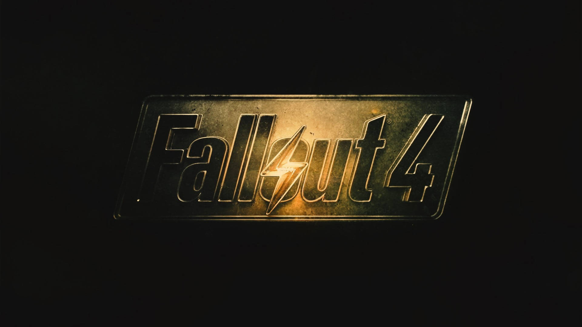 Logotipode Fallout 4 En Negro Y Dorado Fondo de pantalla