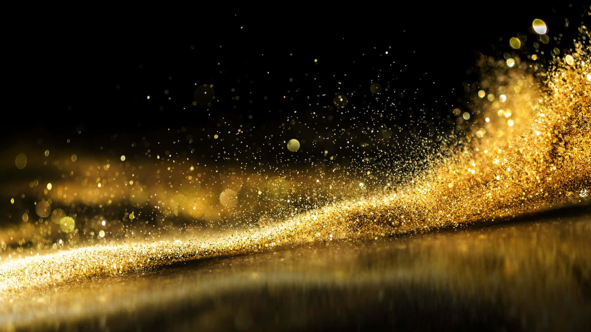 Black And Gold Glitter Waving Wallpaper