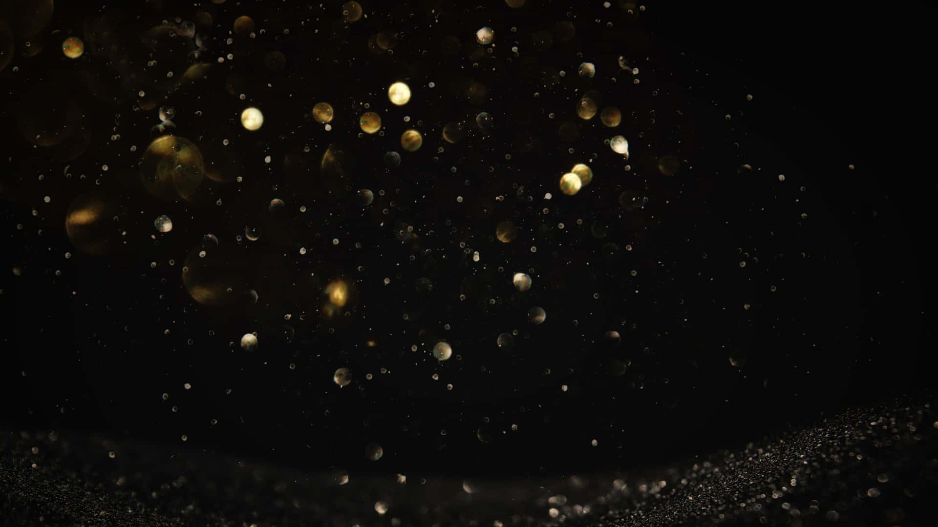 Black And Gold Glitter Large Particles Wallpaper