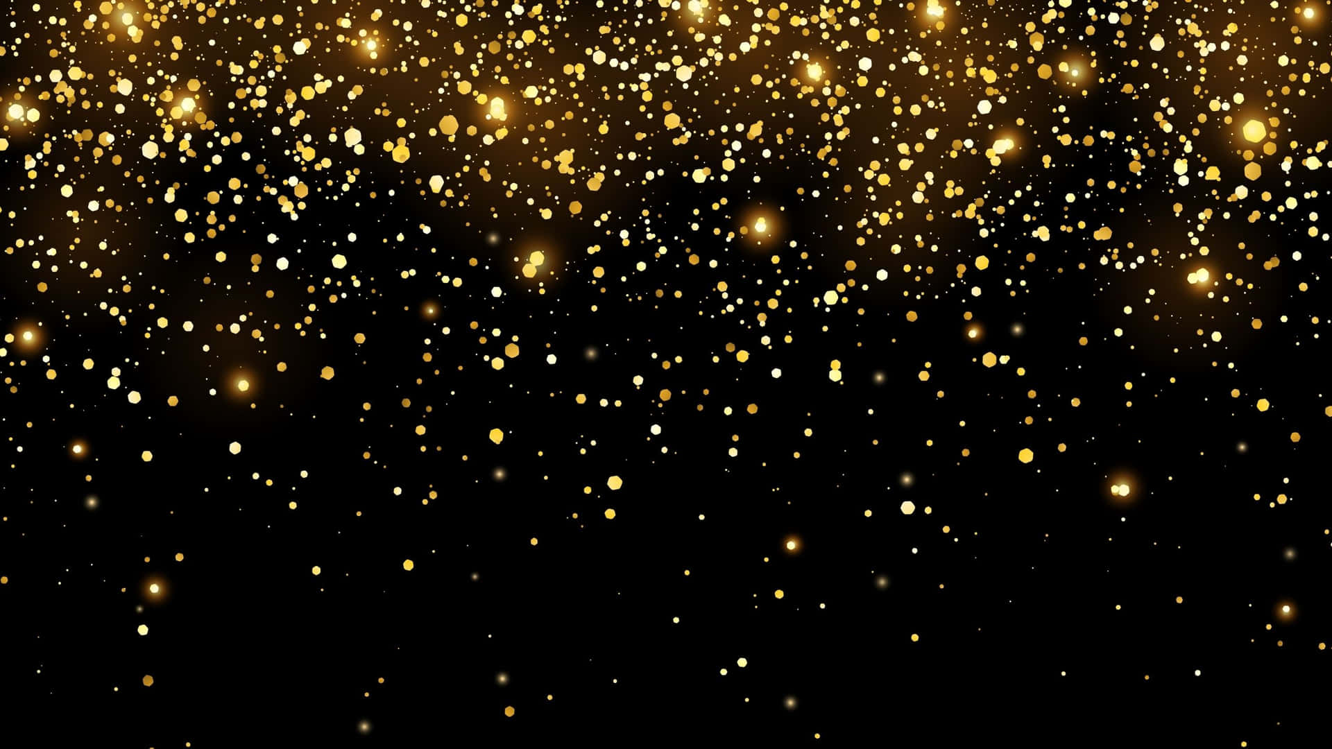 Digital Falling Black And Gold Glitter Wallpaper