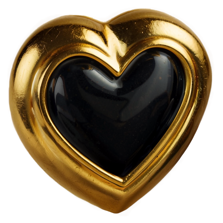 Black And Gold Heart Png 19 PNG