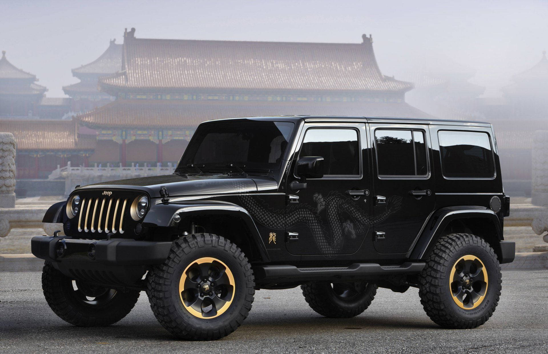Black And Gold Jeep Wrangler Background
