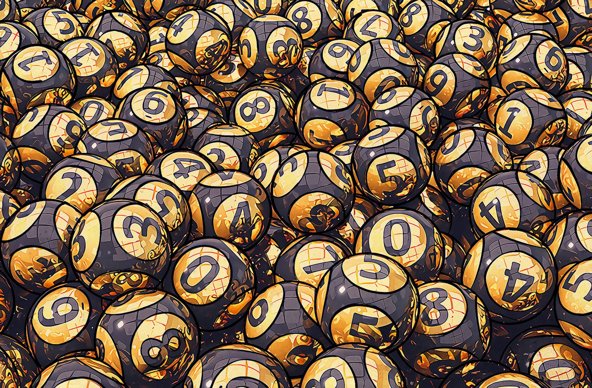Black And Gold Lottery Balls Wallpaper