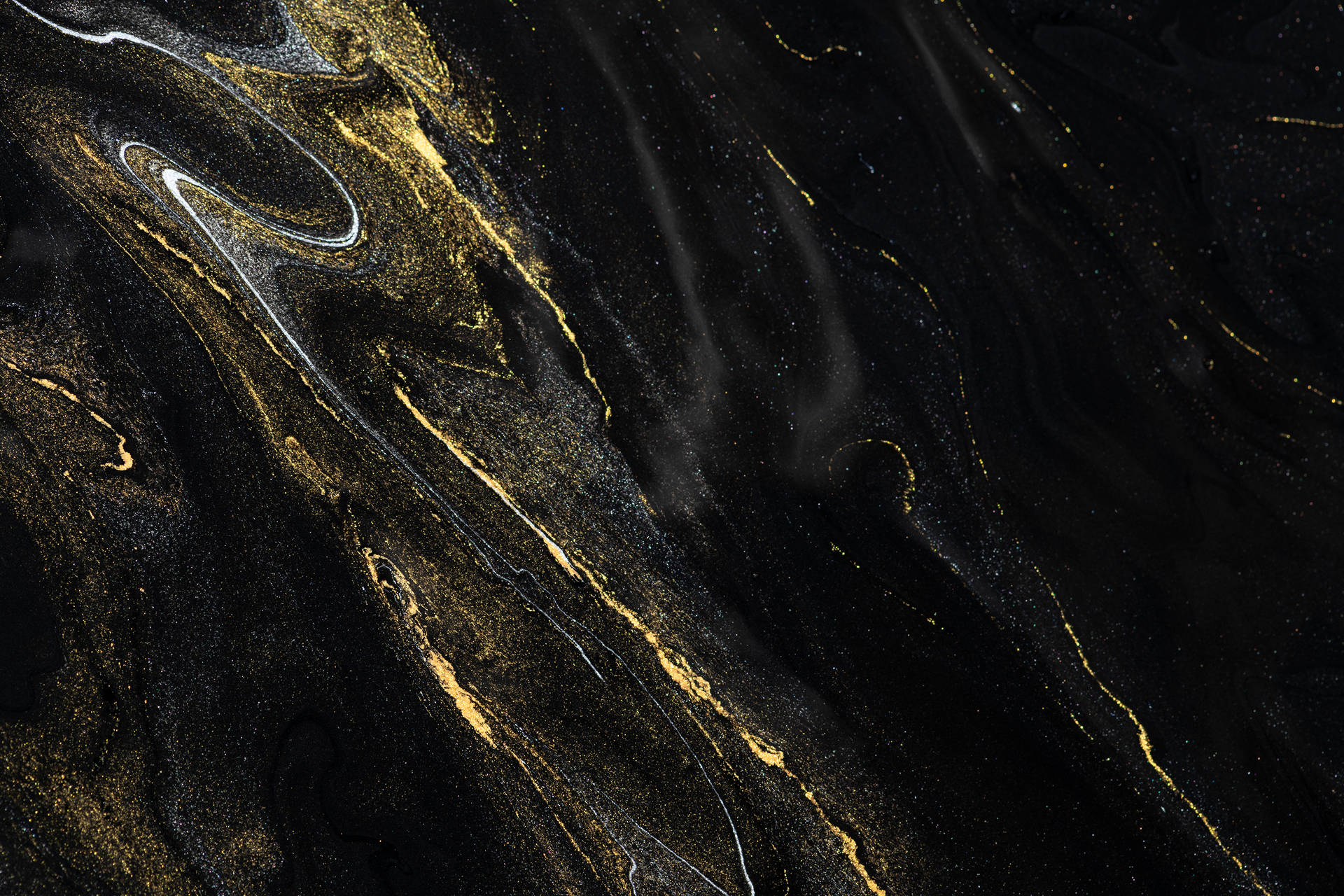 Black And Gold Marble Art