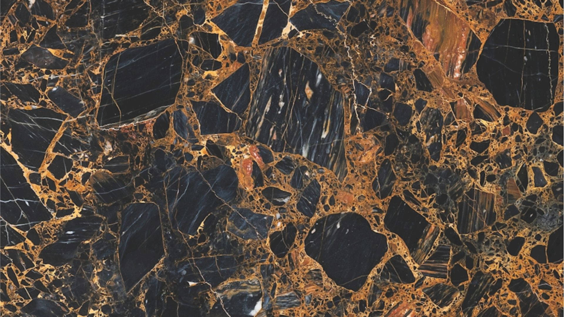 Black And Gold Marble Clusters Wallpaper