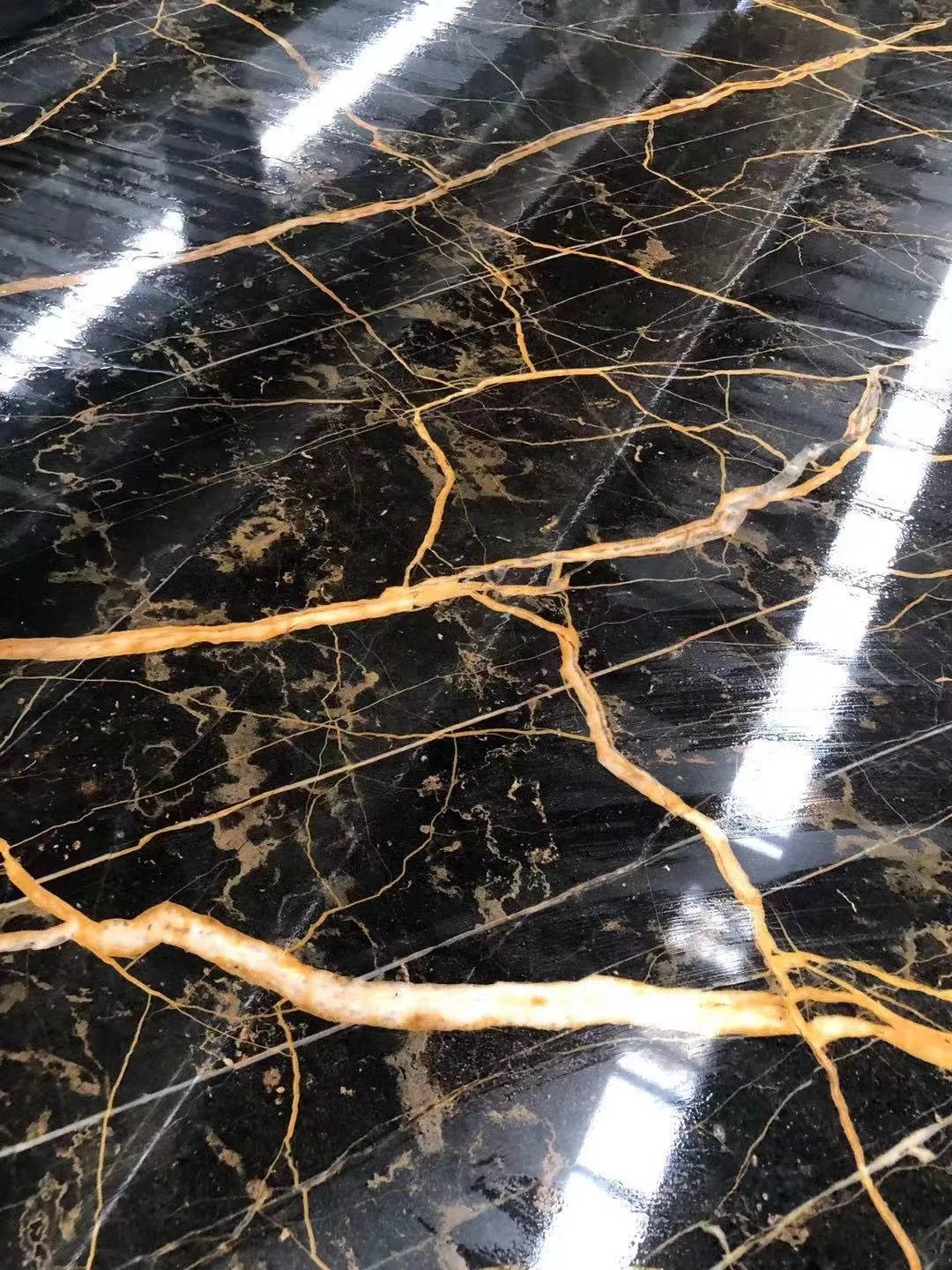 Black And Gold Marble Floor Wallpaper