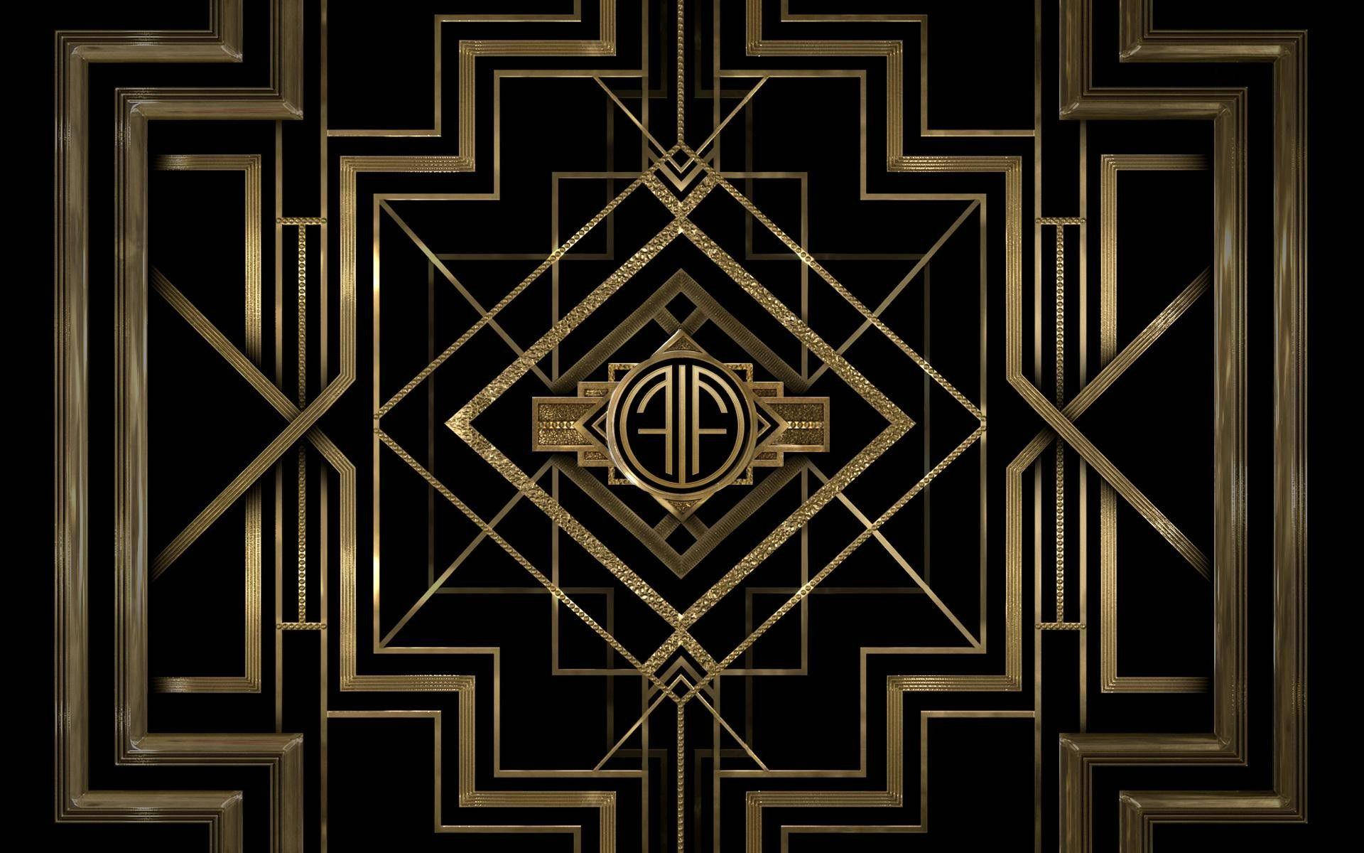 Black And Gold Pattern Art Deco Wallpaper