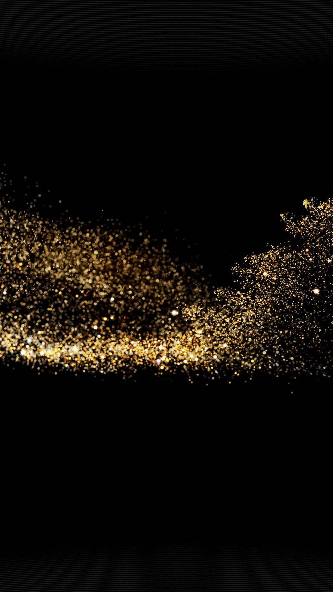 Black And Gold Sparkles Wallpaper
