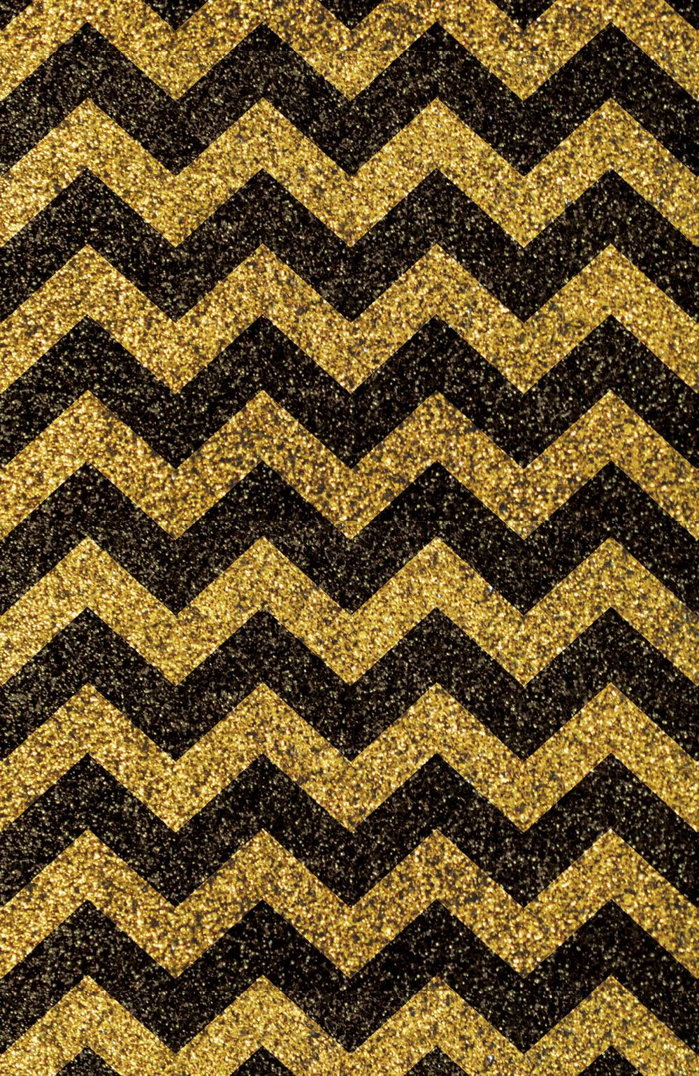 Black And Gold Zigzag Sparkles Wallpaper
