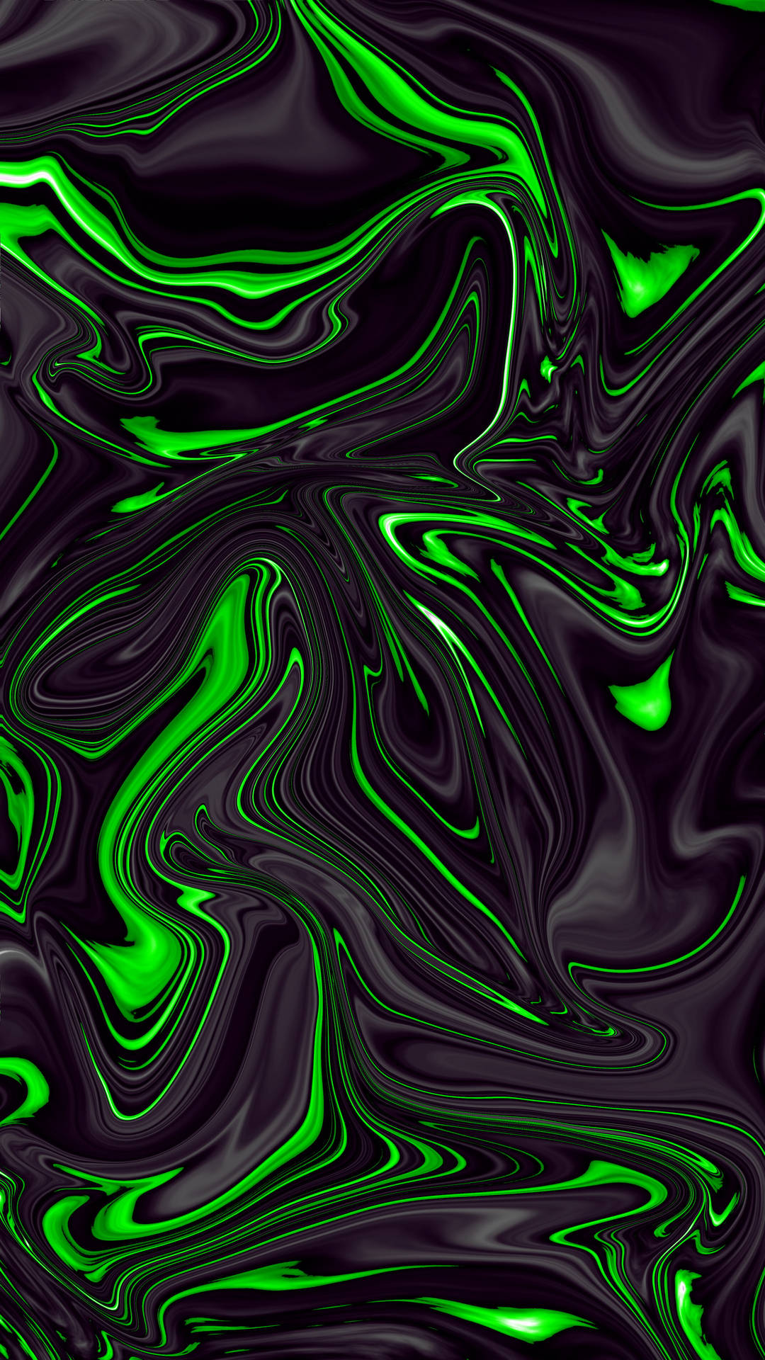 Black And Green Abstract Liquid Wallpaper