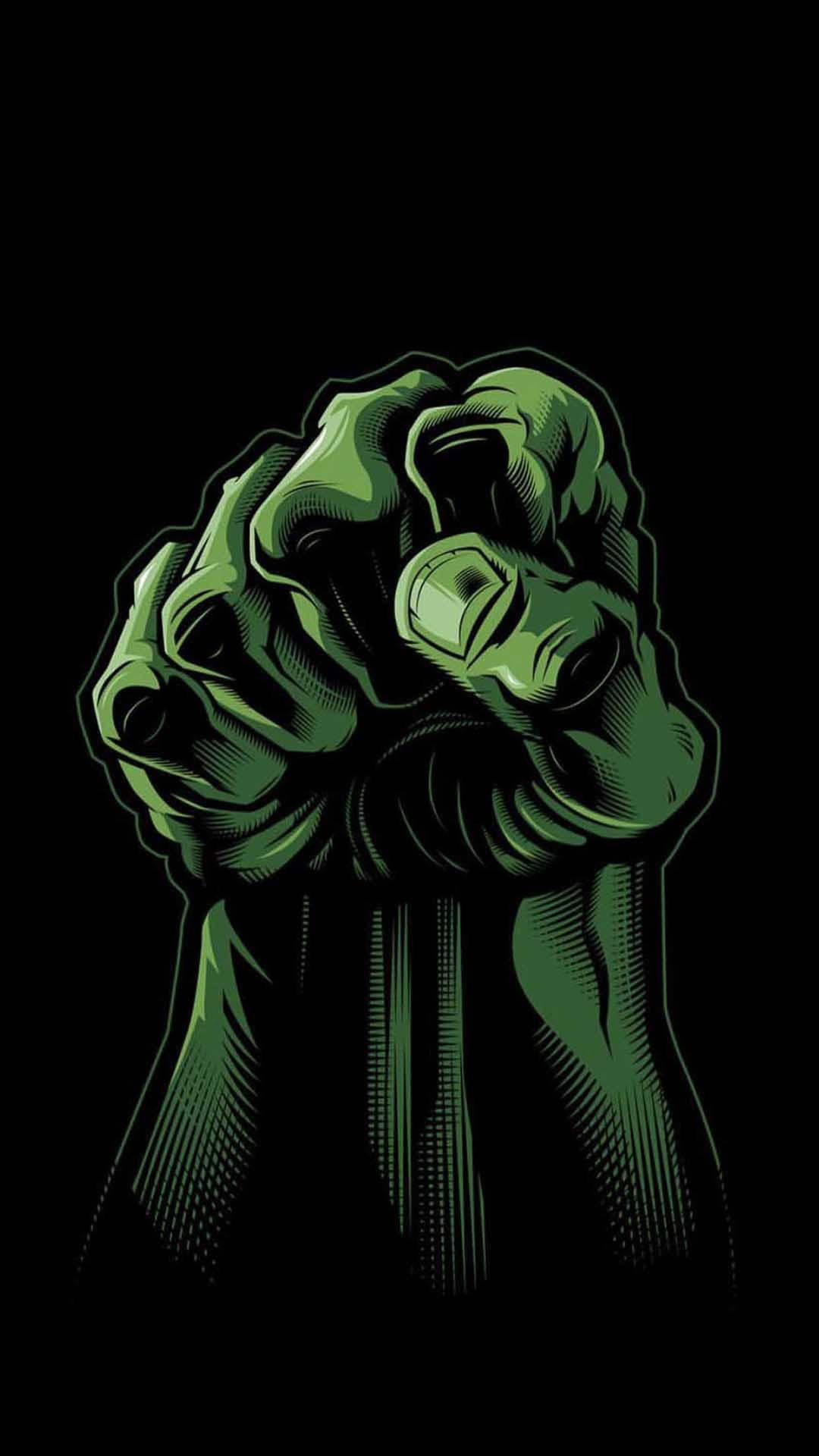 Black And Green Hulk Fist Background