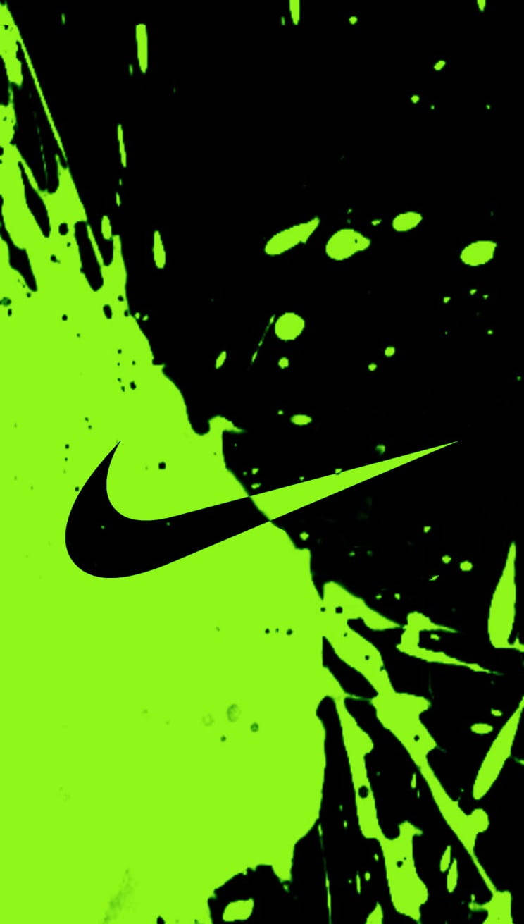 Black And Green Paint Nike Swoosh