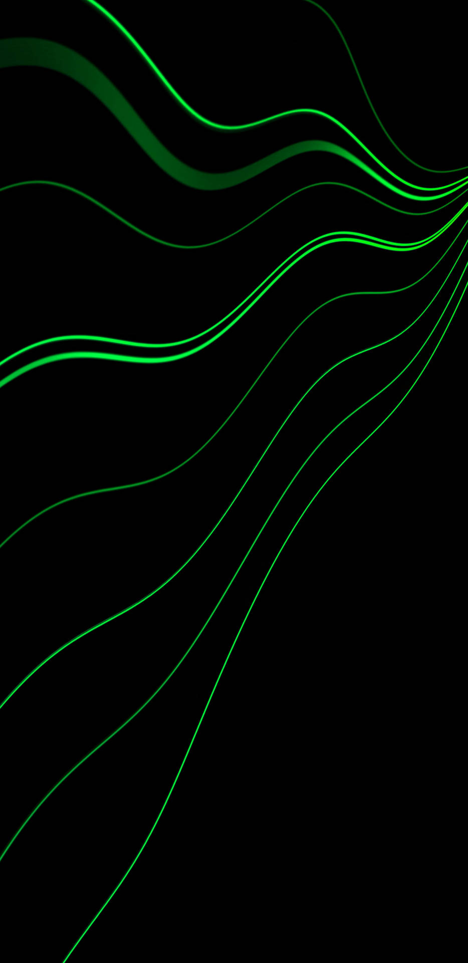 Black And Green Wavy Lines Wallpaper