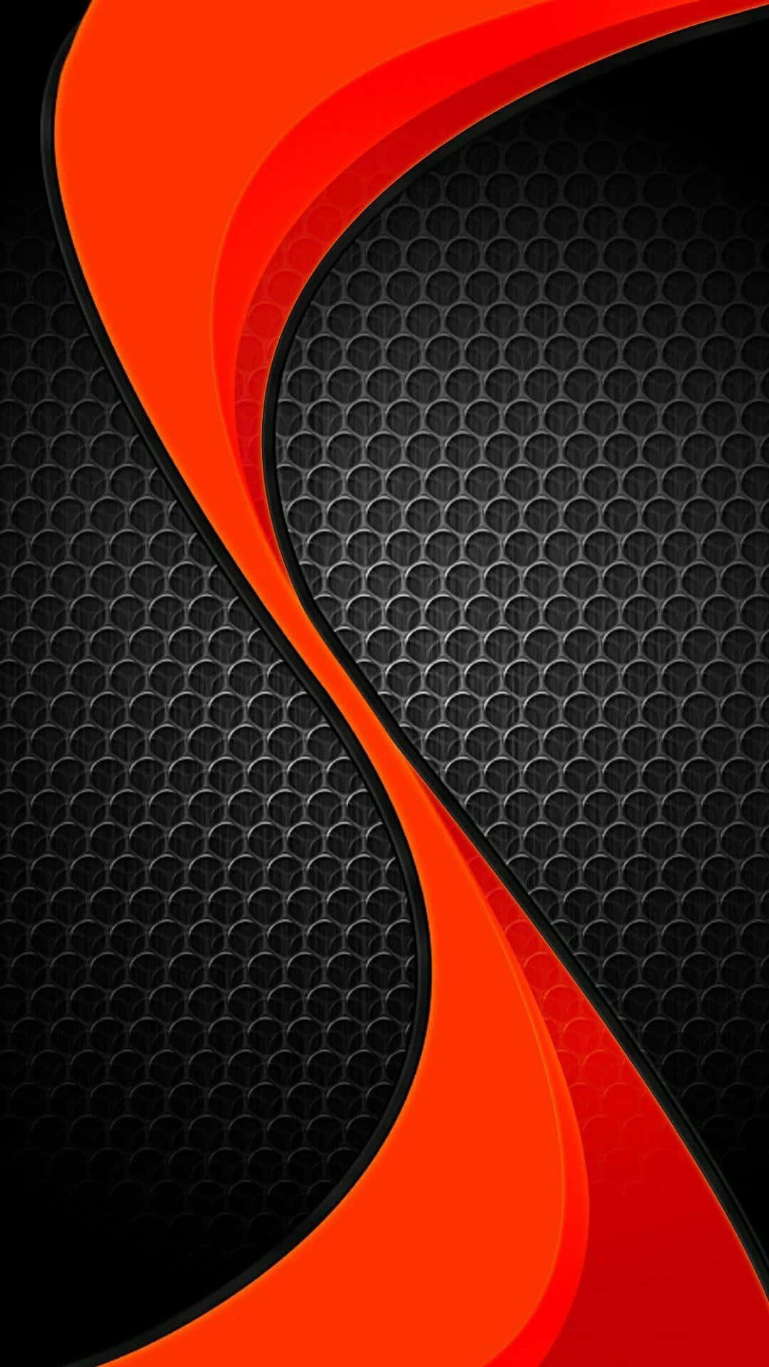 An Orange And Black Background With A Wavy Pattern