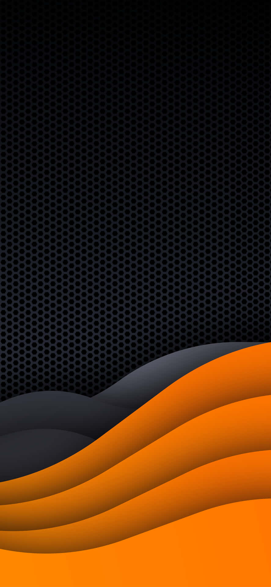 A vibrant black and orange abstract background