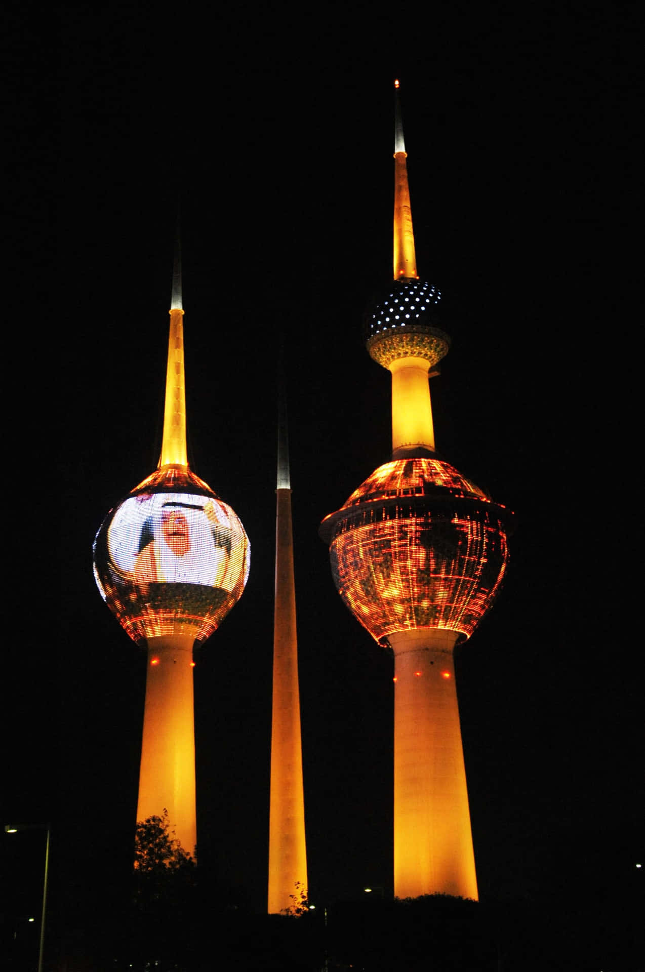 Sort og orange Kuwait tårne telefon tapet Wallpaper