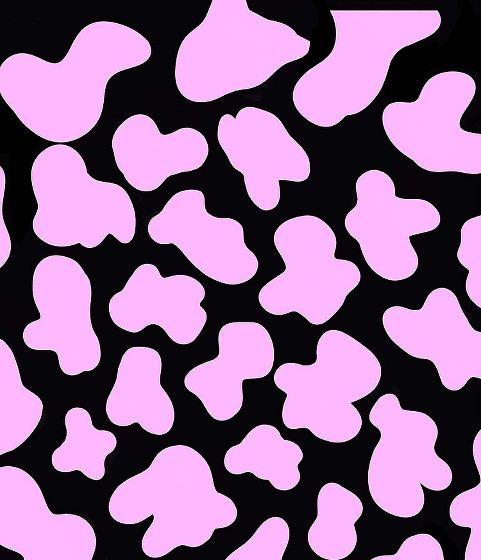 Black And Pink Aesthetic Cow Print Wallpaper