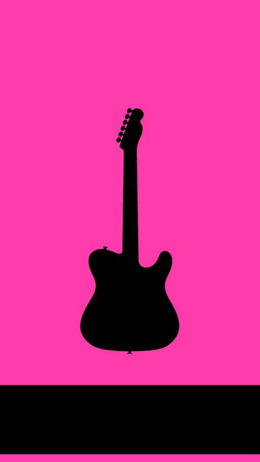 Black And Pink Aesthetic Guitar Silhouette Wallpaper
