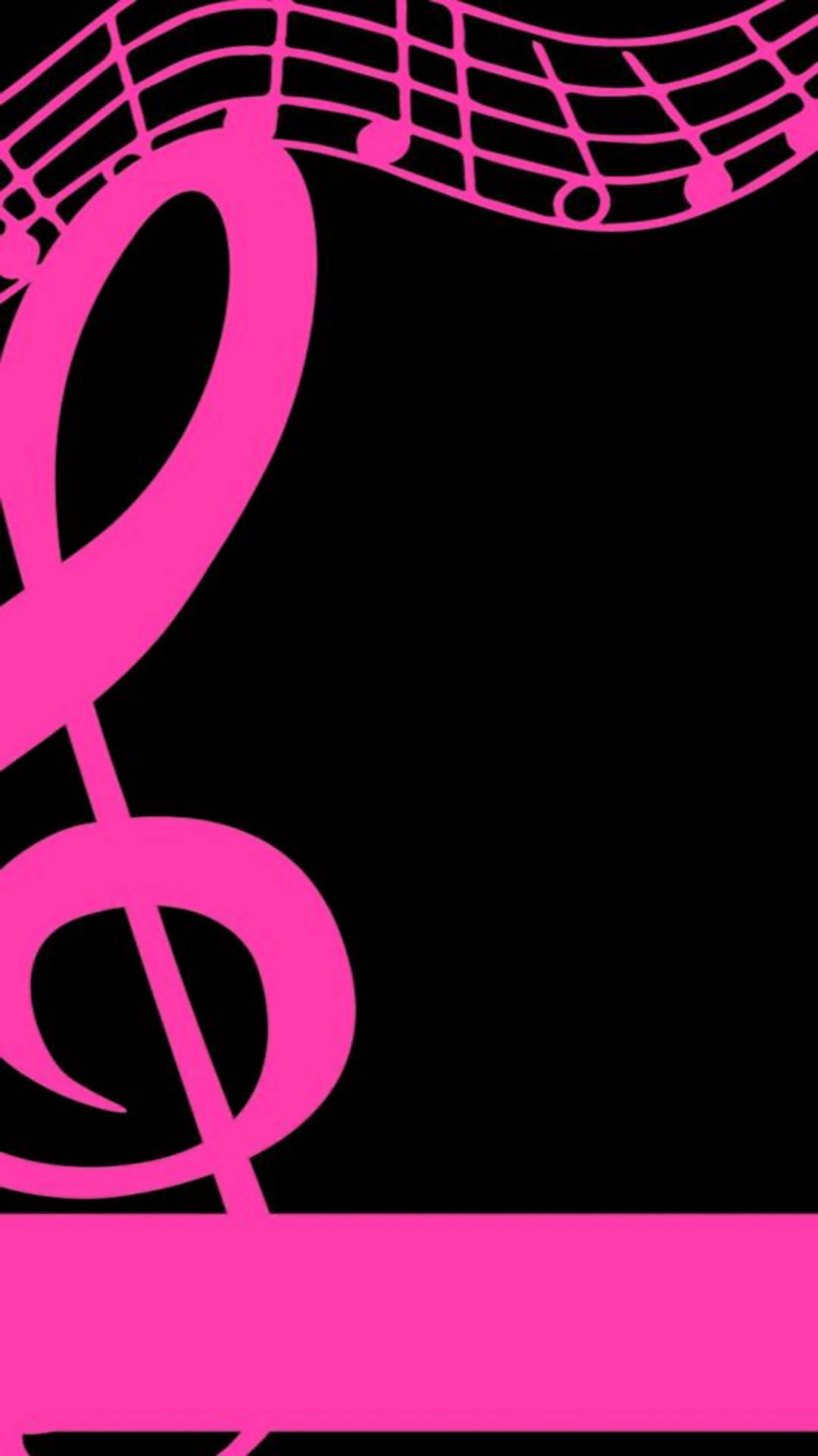 Black And Pink Aesthetic Music Notes Wallpaper