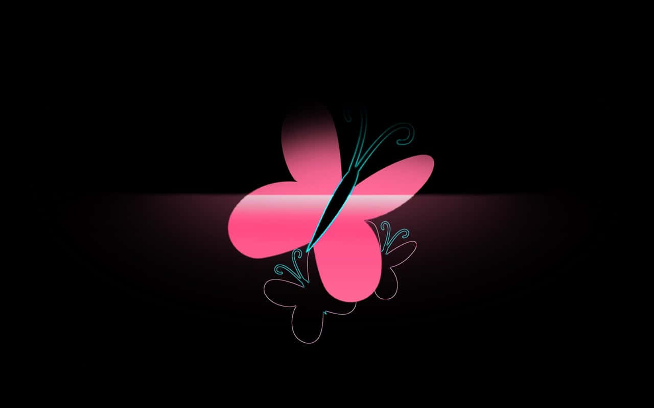 Pink And Colorless Butterflies Black And Pink Background