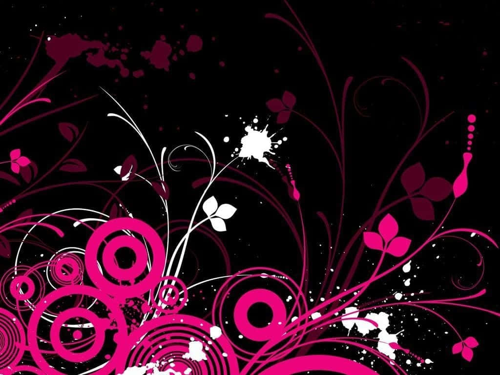 Caption: Striking Contrast of Black and Pink Abstract Background