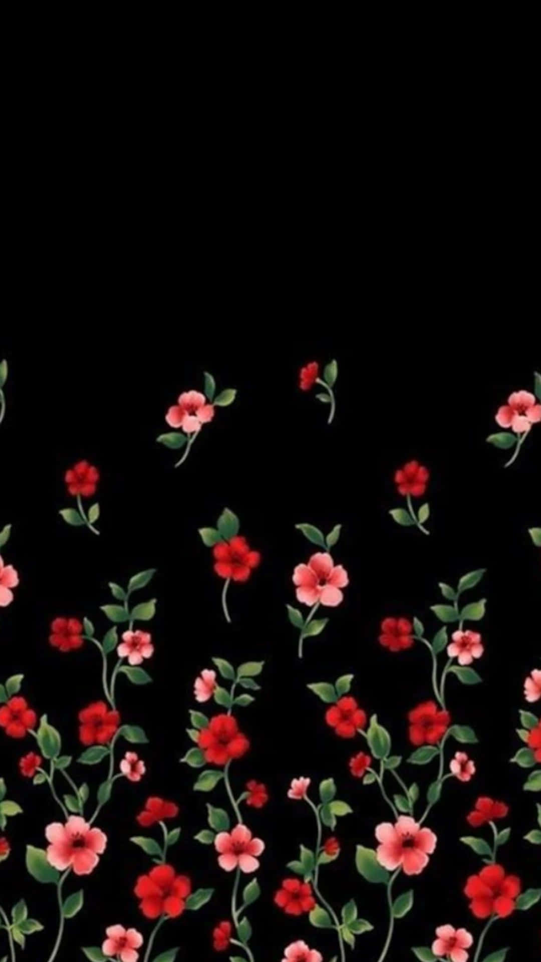 Brighten Up Any Room With a Black&Pink Floral Design Wallpaper