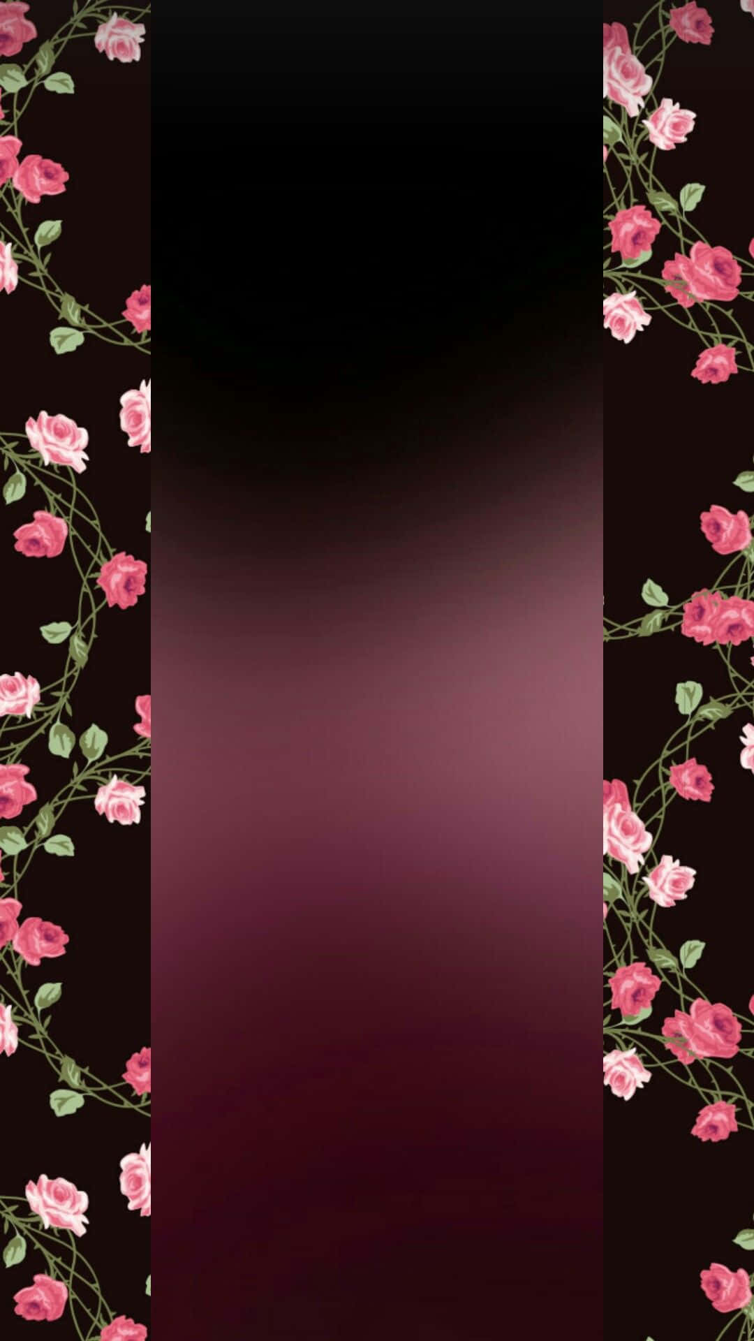 Schwarzeund Pinke Blumenränder Wallpaper