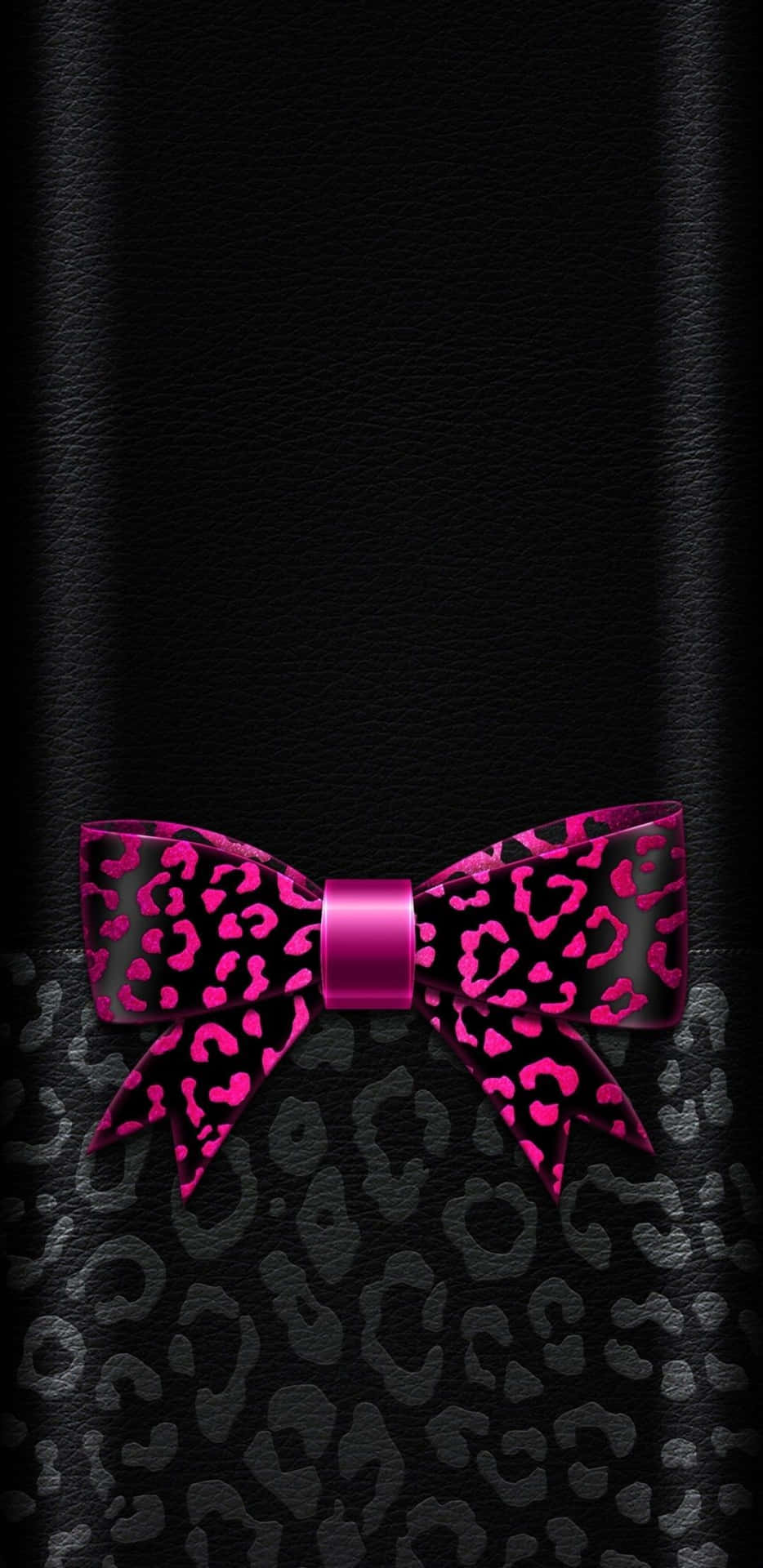 Svartoch Rosa Iphone-ribbon Med Leopardmönster. Wallpaper