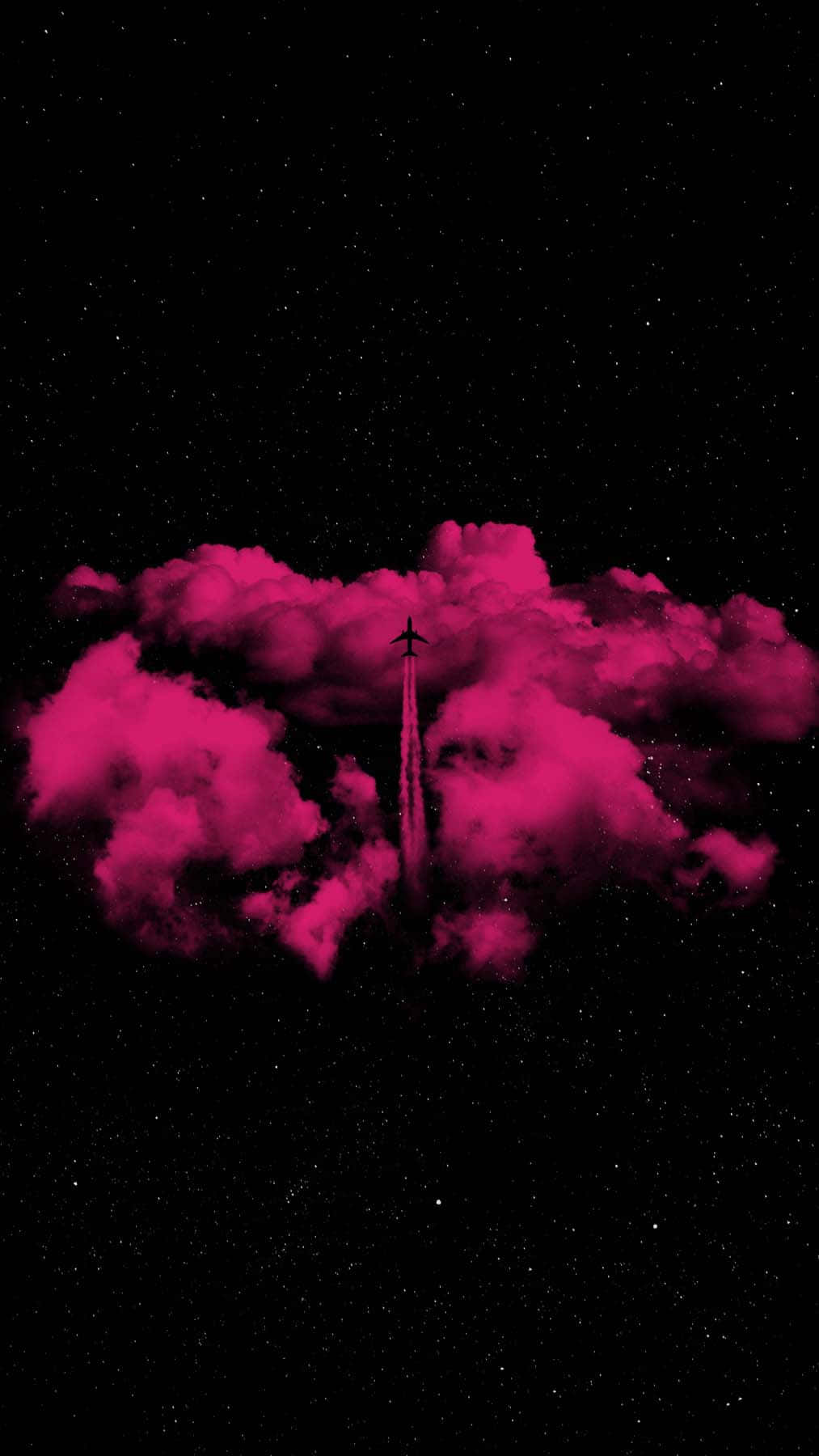 Cloud In Starry Night Black And Pink iPhone Wallpaper