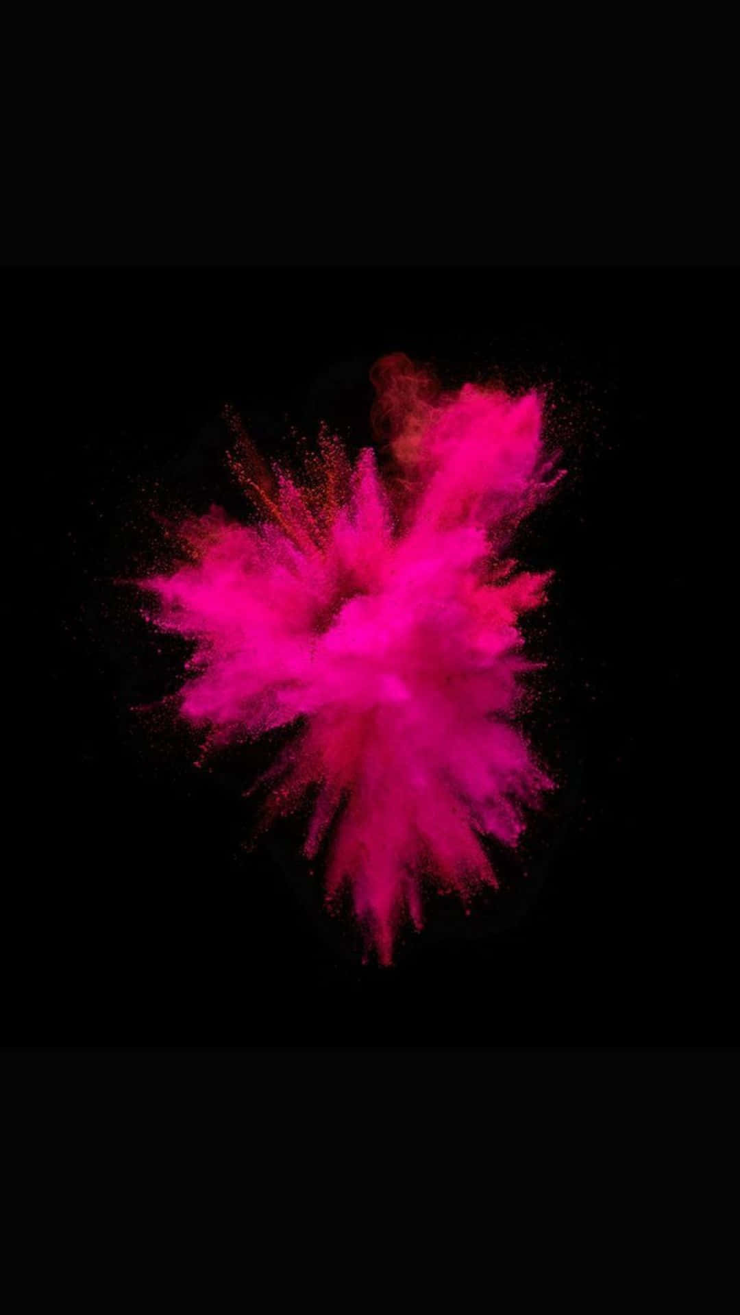 Svartoch Rosa Färgexplosion På Iphoneens Bakgrundsbild. Wallpaper
