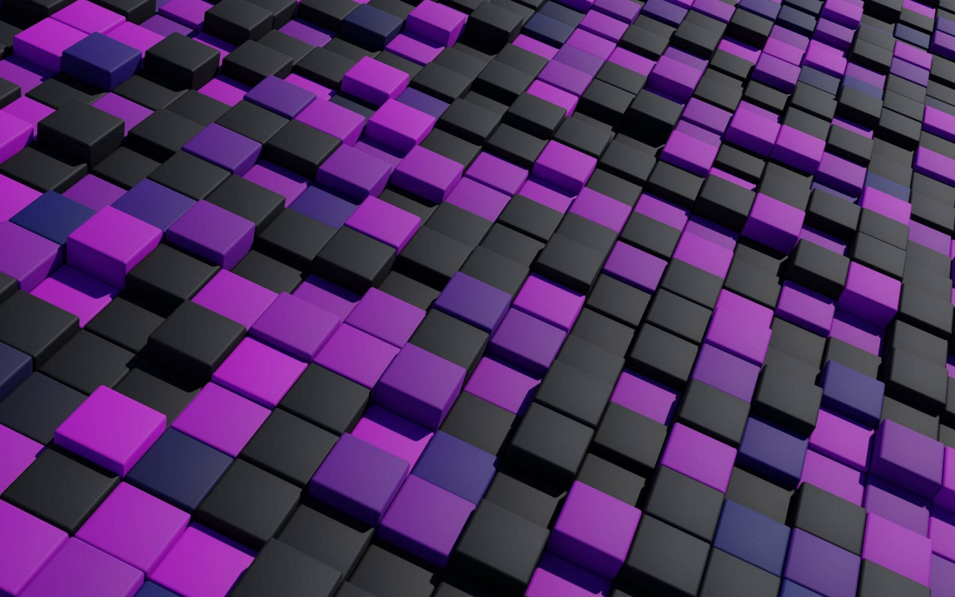 Black And Purple 3D Squares Wallpaper