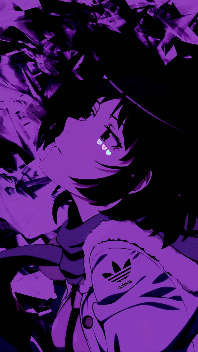 Schwarzeund Violette Ästhetische Anime Wallpaper